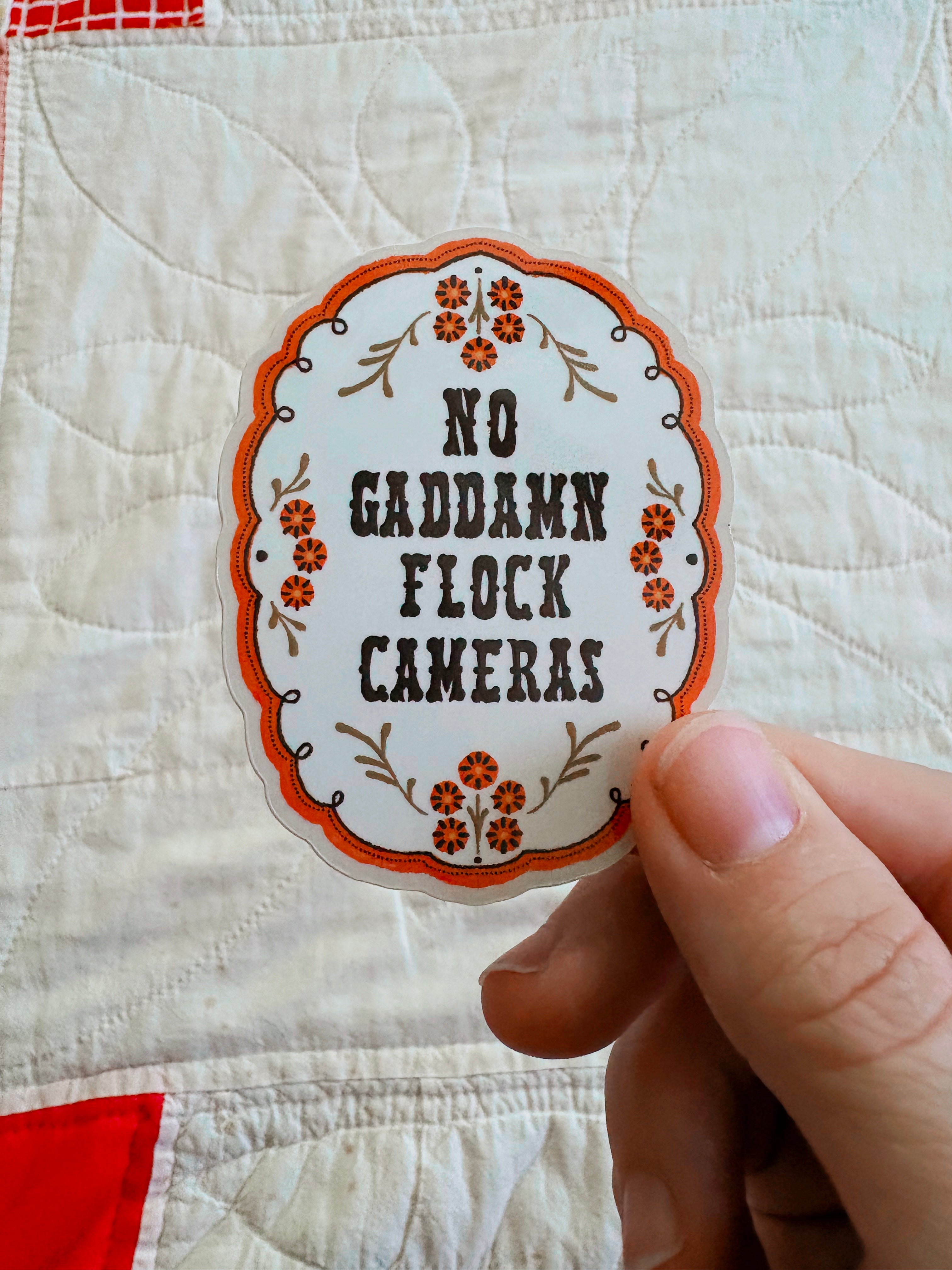 No Gaddamn Flock Camera Sticker