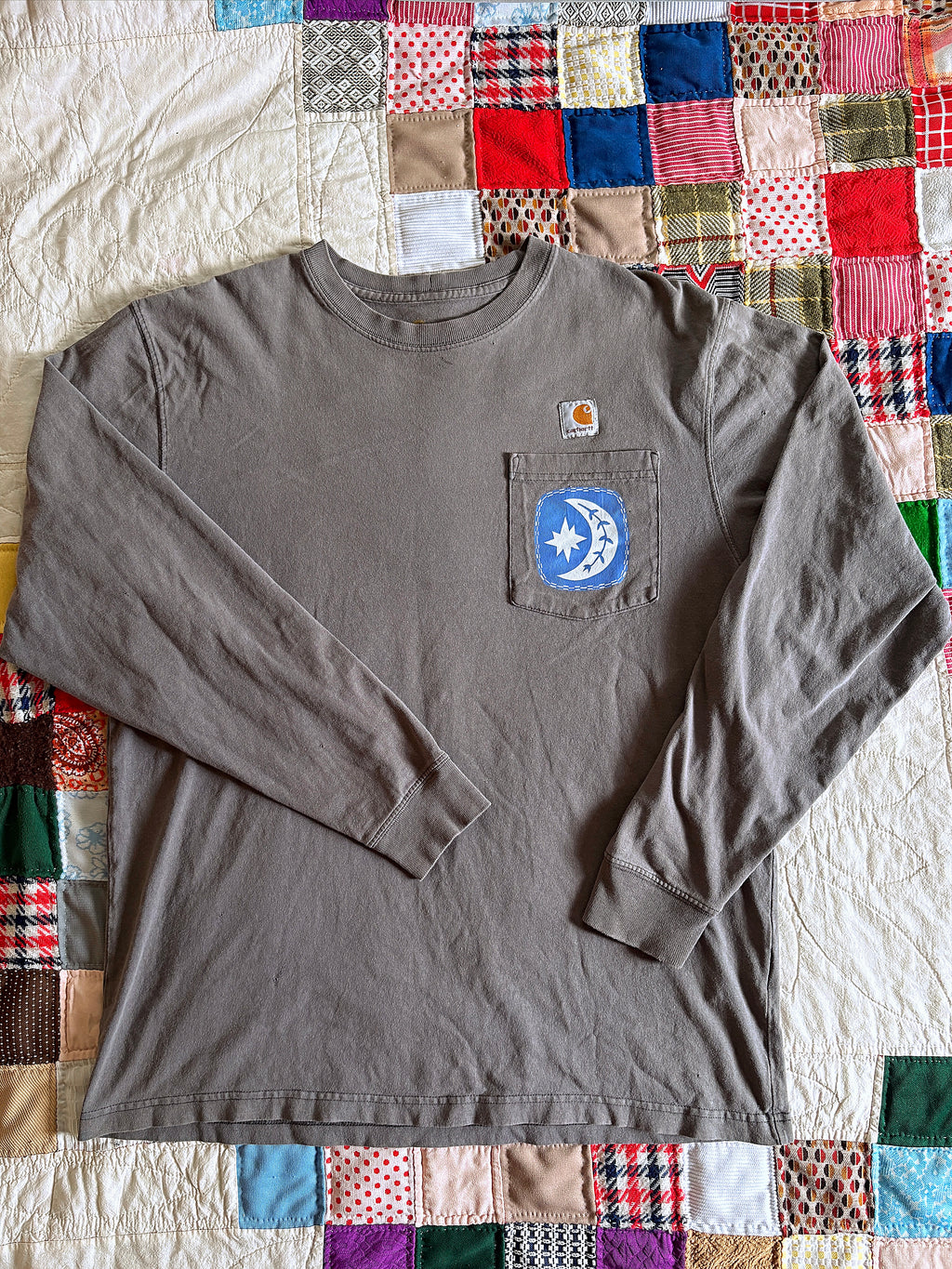 Grey Carhartt Longsleeve Moon Pocket Tee