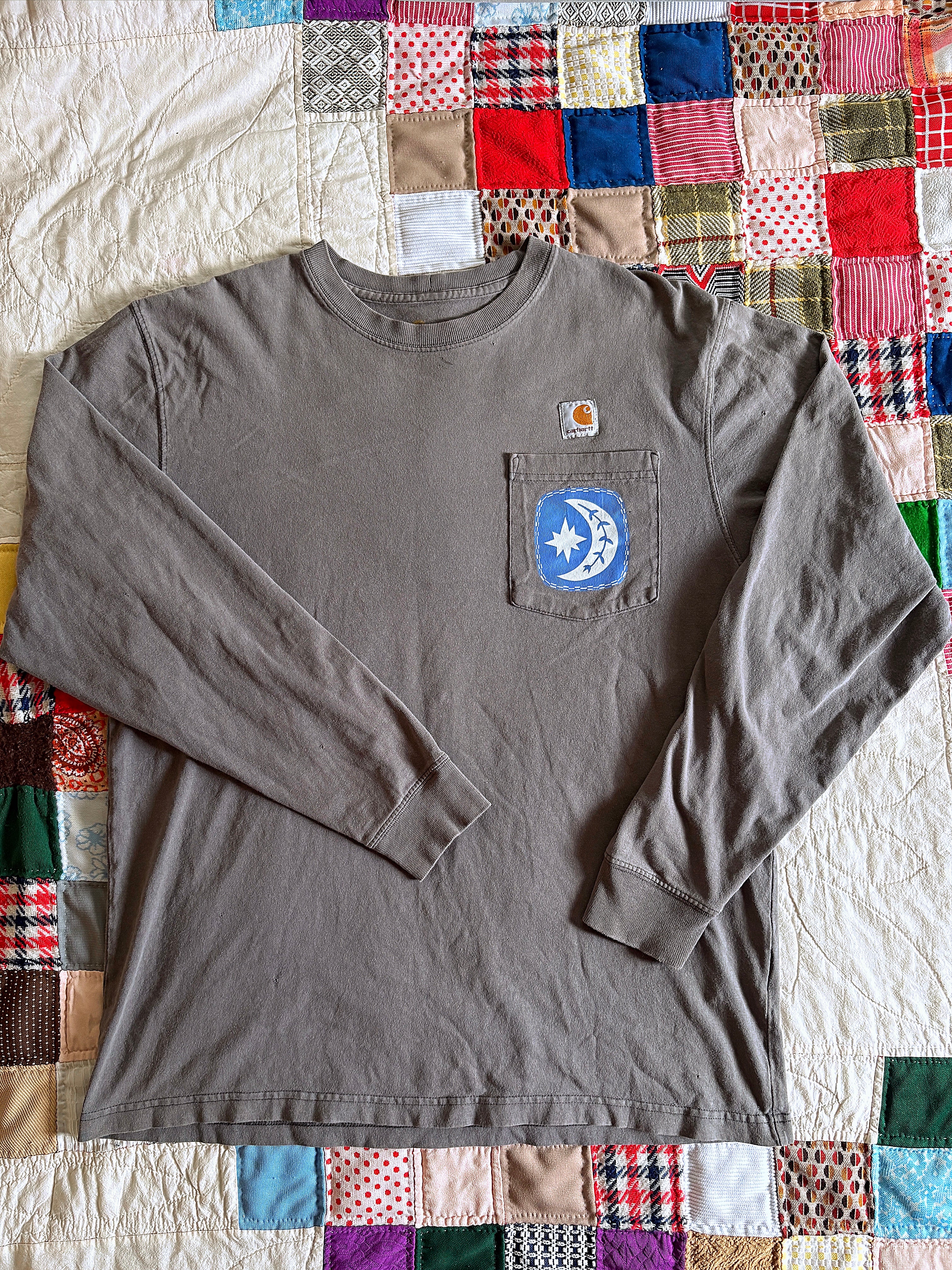 Grey Carhartt Longsleeve Moon Pocket Tee